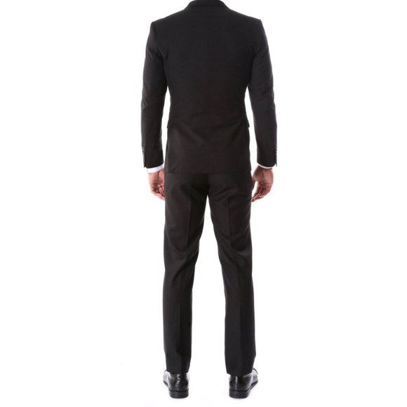 Mens 2pc Modern Fit Suit Notch Lapel, Black - Picture 4 of 4